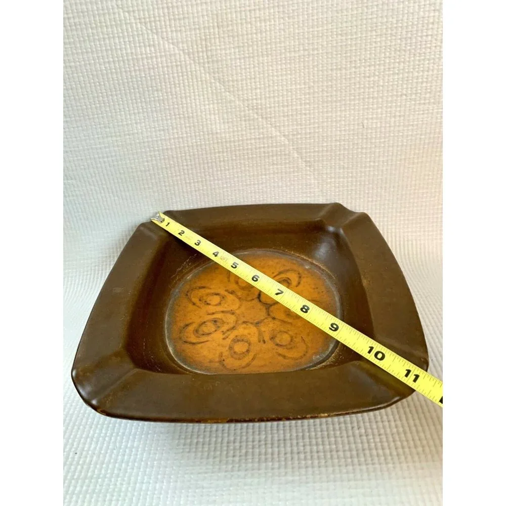 Vintage Art Deco MCM Pottery Ashtray Germany Numbered Tobacciana